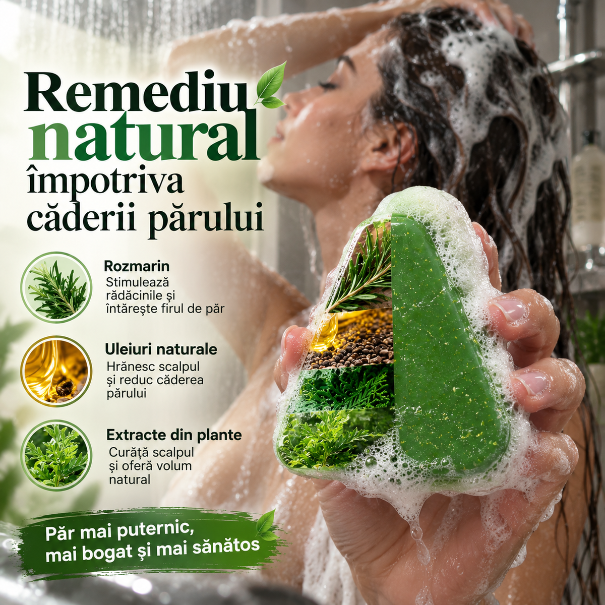 NaturSoap - Sampon solid natural pentru cresterea parului