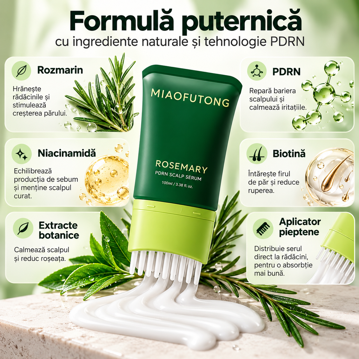 K-Hair PDRN – Ser cu Rozmarin pentru Scalp și Creșterea Sănătoasă a Părului, 100 ML